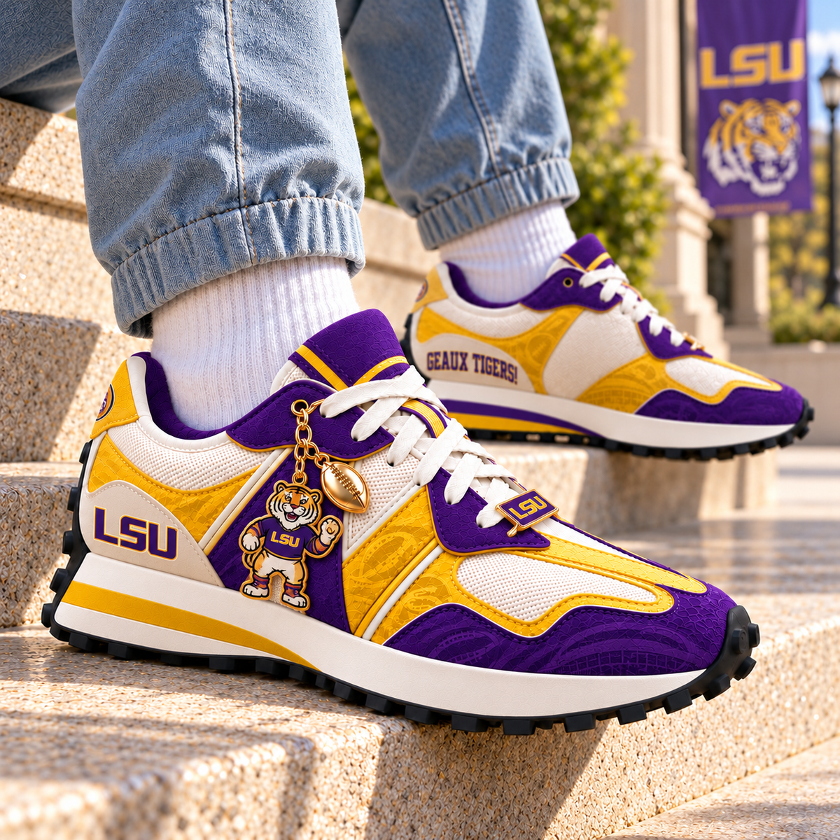 LSU Premium Low-Top Sneakers with Charm BMD