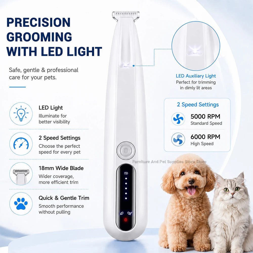 New type of dog paw trimmer with travel lock function fully waterproof pet hair trimmer with LED display screen cat hair trimmer