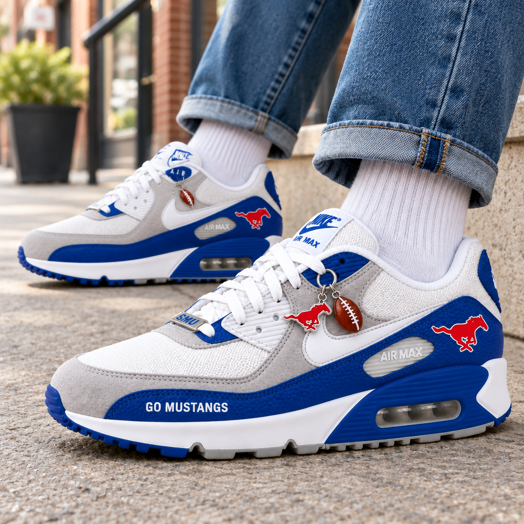 SMU Mustangs Premium Low-Top Sneakers